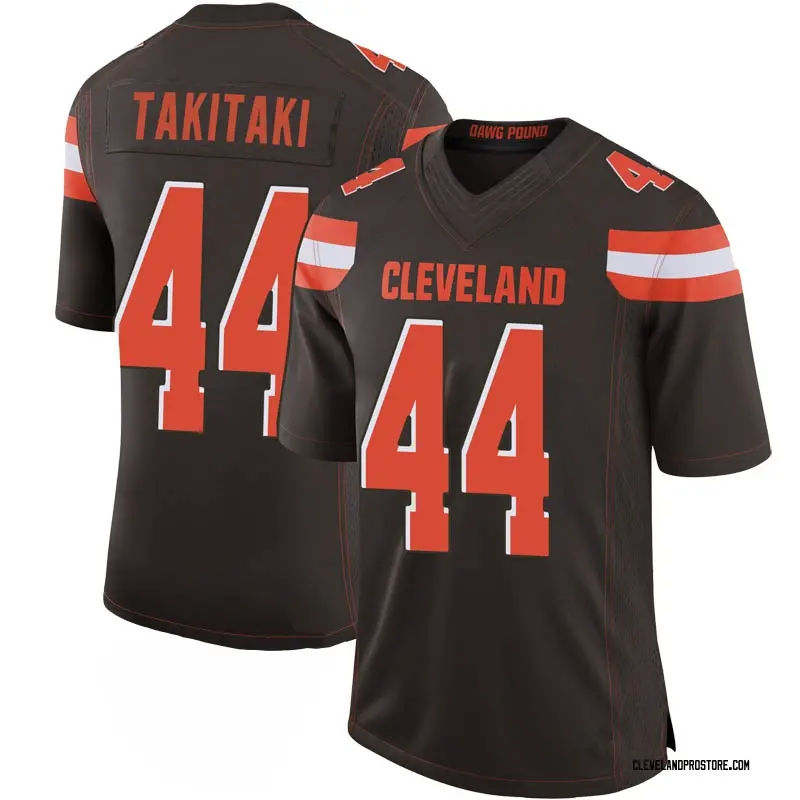 Men's Sione Takitaki Cleveland Browns 100th Vapor Jersey - Brown Limited