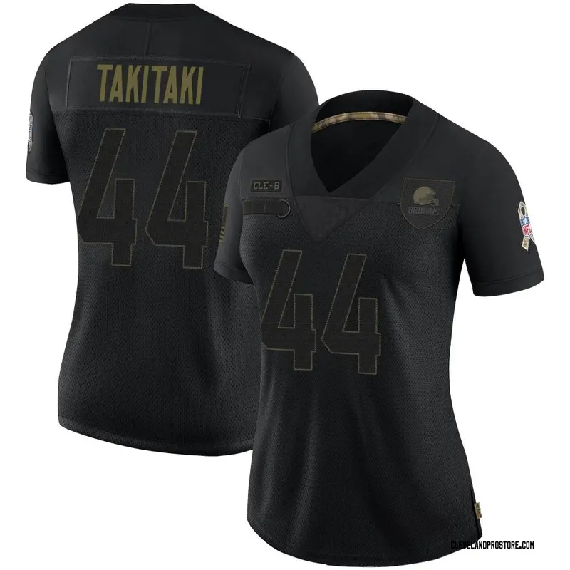 Women's Sione Takitaki Cleveland Browns 2020 Salute To Service Jersey - Black Limited