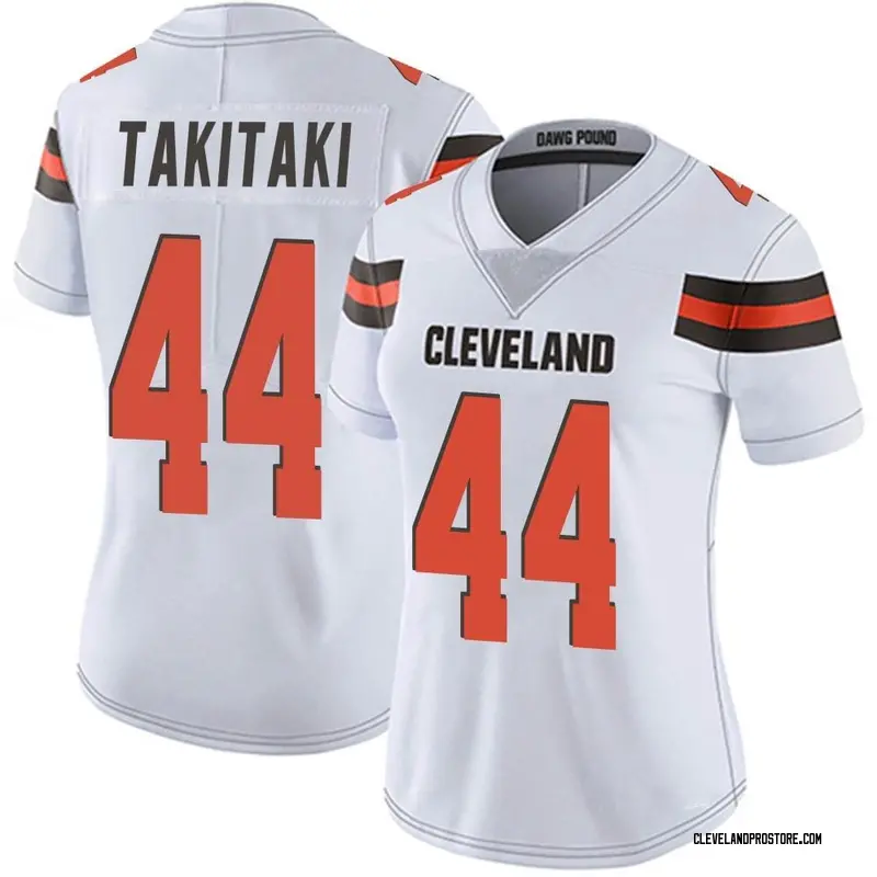 Women's Sione Takitaki Cleveland Browns Vapor Untouchable Jersey - White Limited